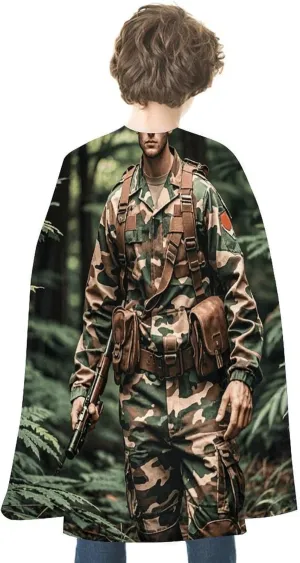 Superhero Cape Camouflage Forest Hunting Halloween Cape for Adult Reversible Cloak Dress Up Capes for Halloween Cosplay Costumes