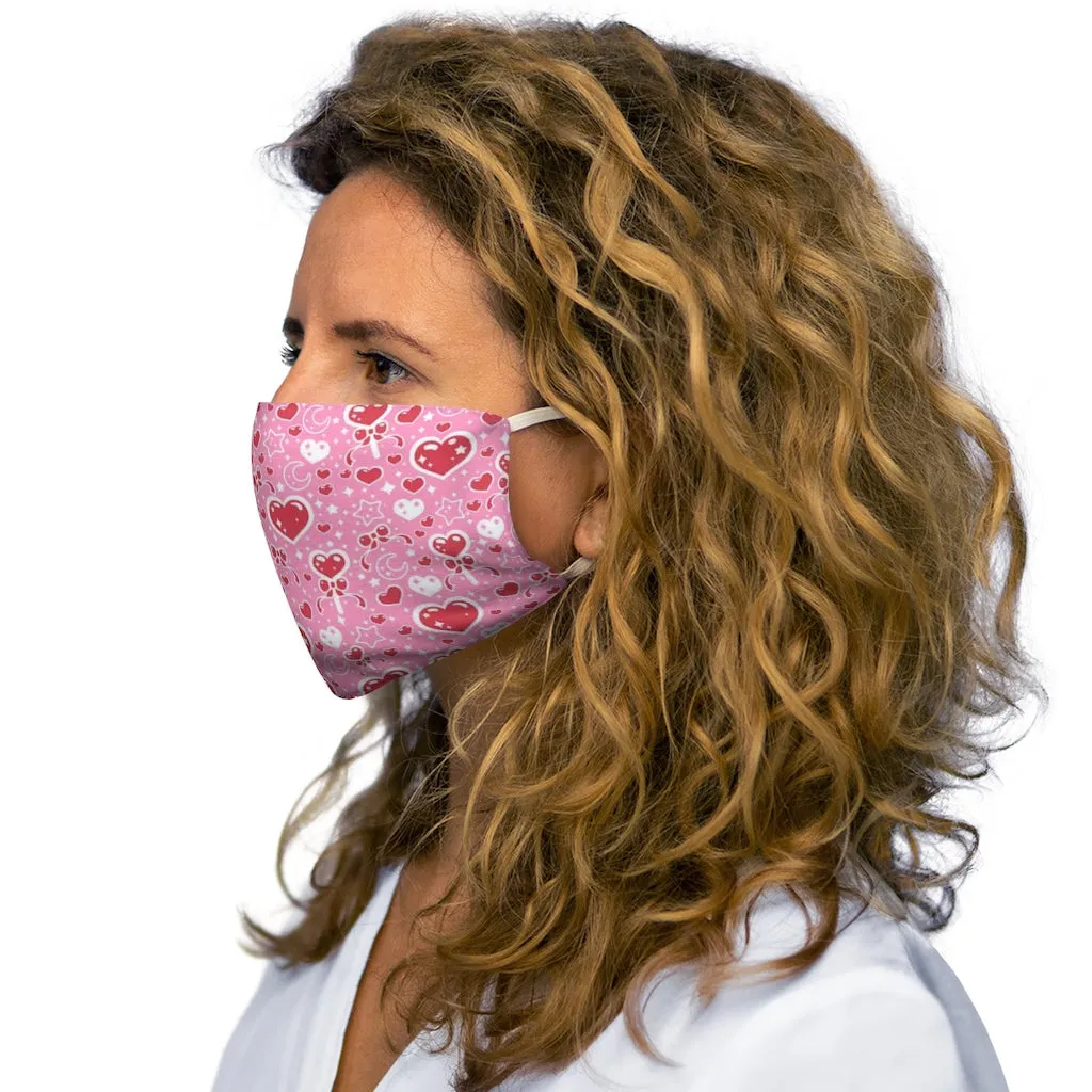 Sweet Feelings Pink Snug-Fit Polyester Face Mask