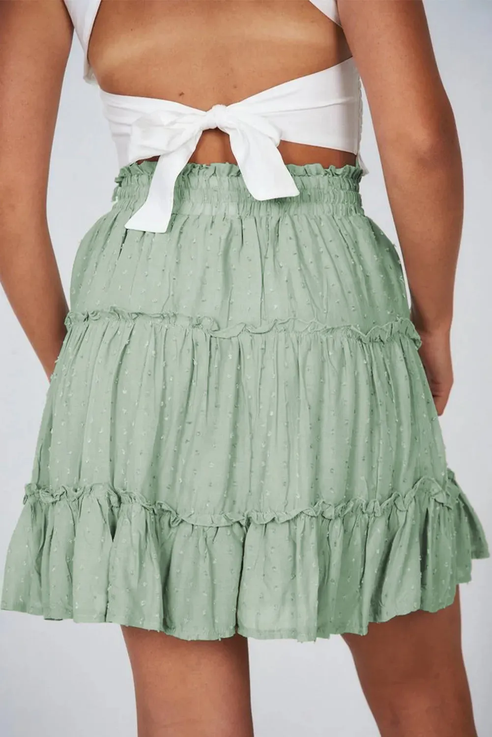 Sweets Tassle Mini Skirt in Sage