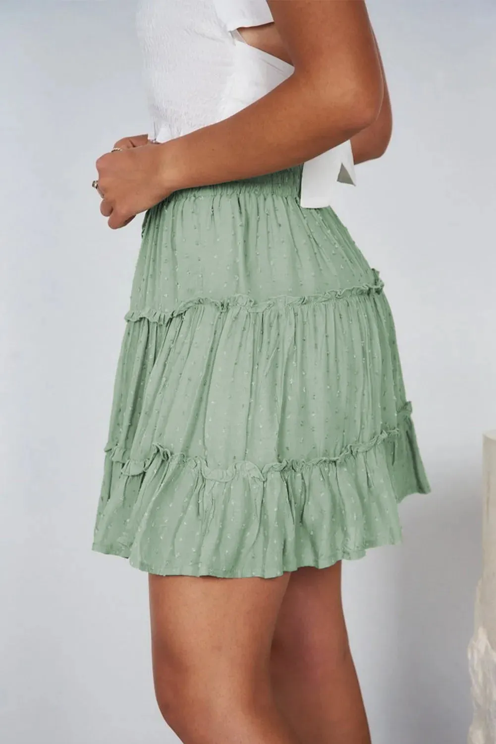Sweets Tassle Mini Skirt in Sage