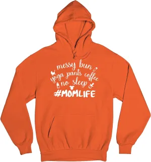 Tee Hunt Mom Life Sweatshirt Funny Messy Bun Yoga Pants No Sleep Motherhood Mama Bear Soccer Football Baseball Mommy Hoodie