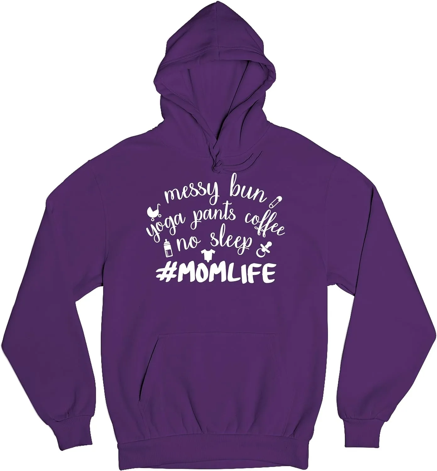 Tee Hunt Mom Life Sweatshirt Funny Messy Bun Yoga Pants No Sleep Motherhood Mama Bear Soccer Football Baseball Mommy Hoodie