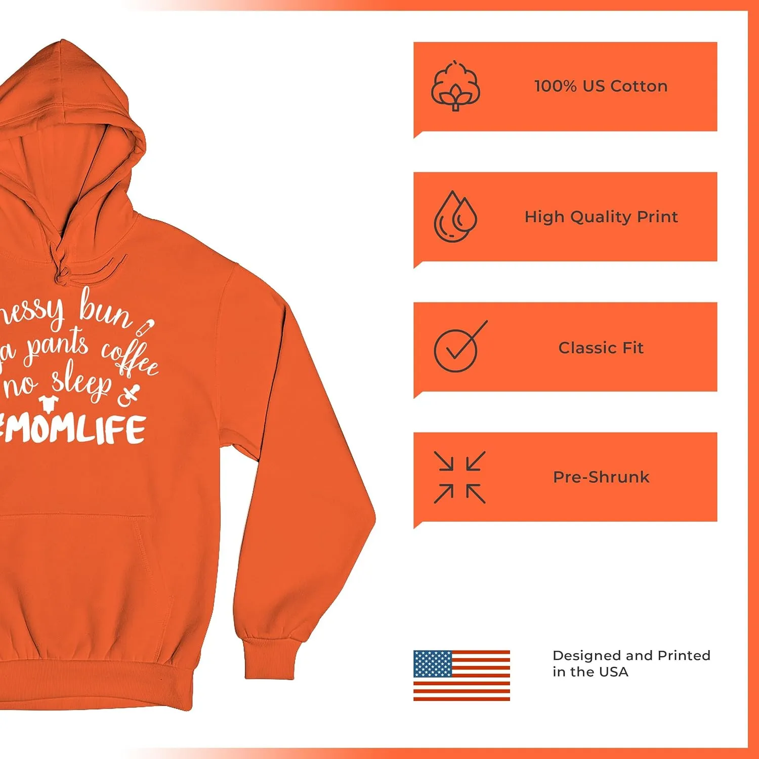 Tee Hunt Mom Life Sweatshirt Funny Messy Bun Yoga Pants No Sleep Motherhood Mama Bear Soccer Football Baseball Mommy Hoodie