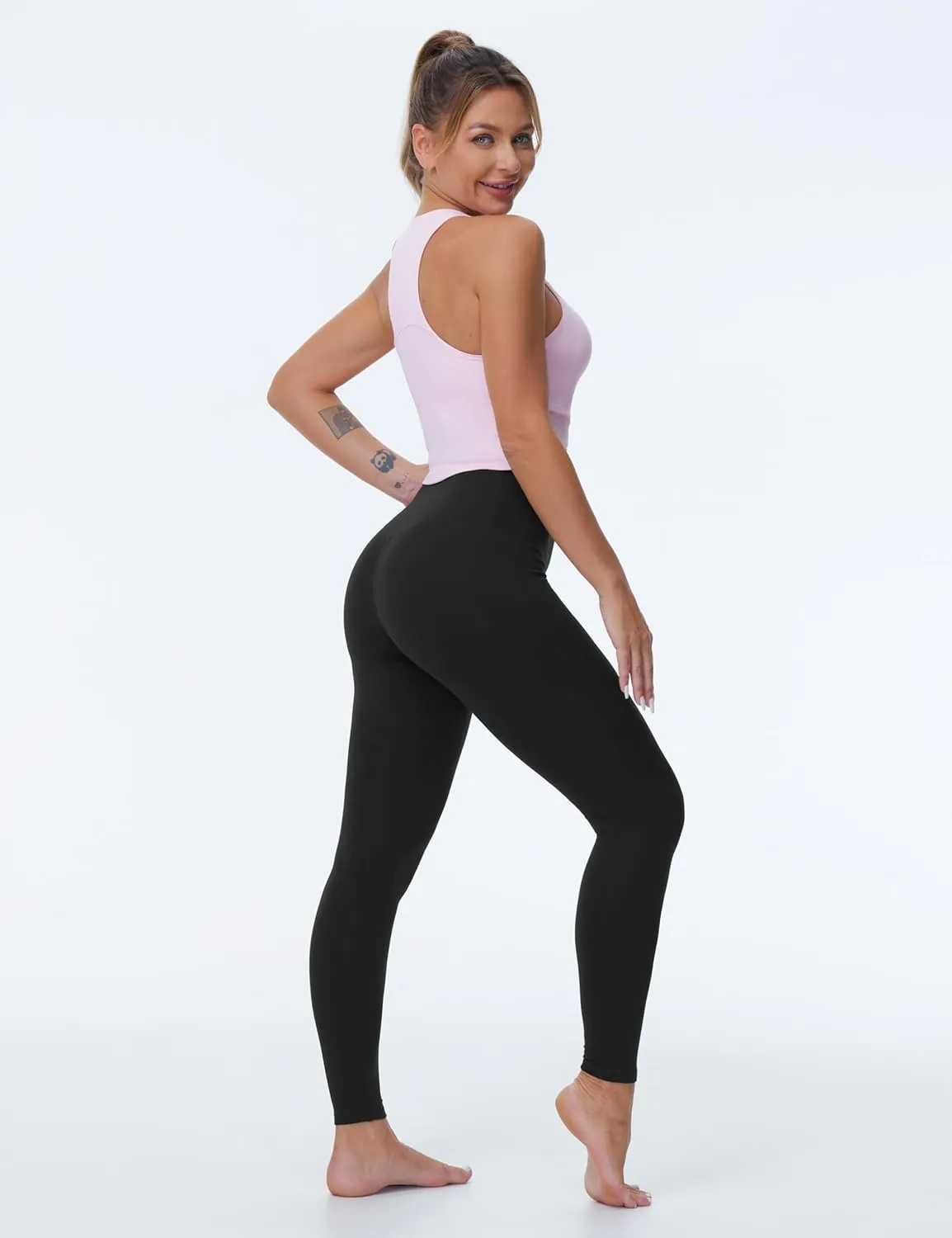 THE GYM PEOPLE Women's High Waist Yoga Leggings Ultra Stretchy Soft Breathable Tummy Control Running Workout Pants