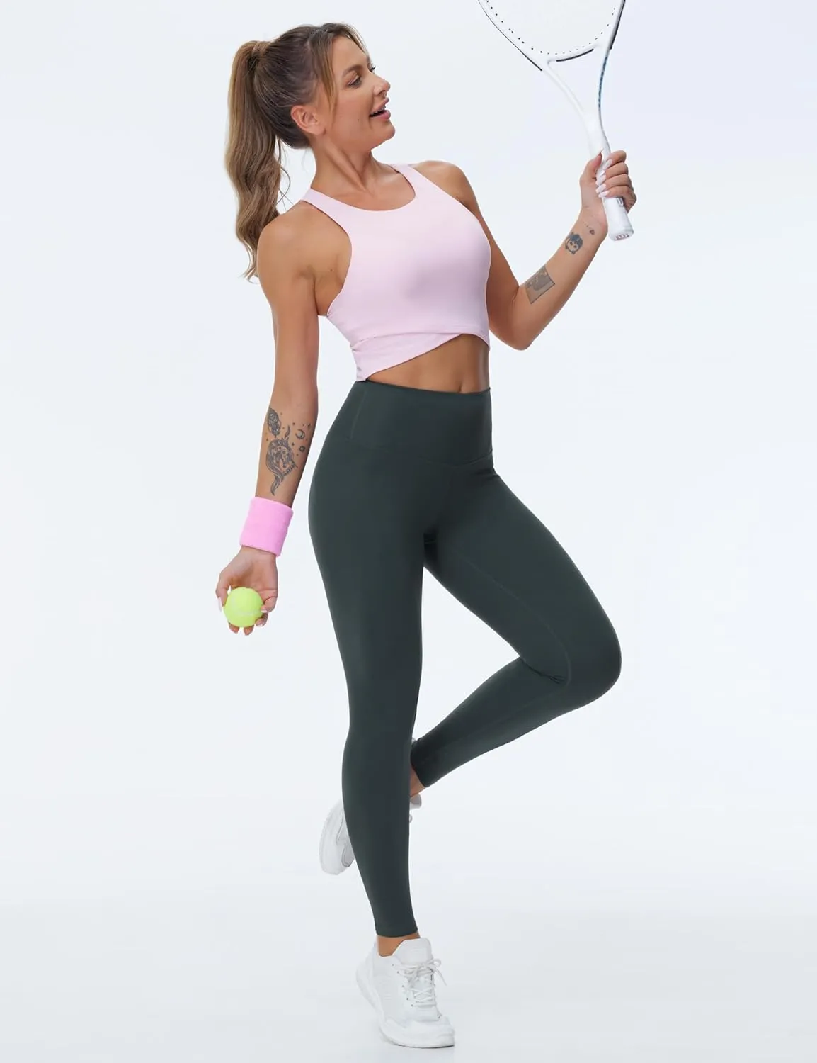 THE GYM PEOPLE Women's High Waist Yoga Leggings Ultra Stretchy Soft Breathable Tummy Control Running Workout Pants