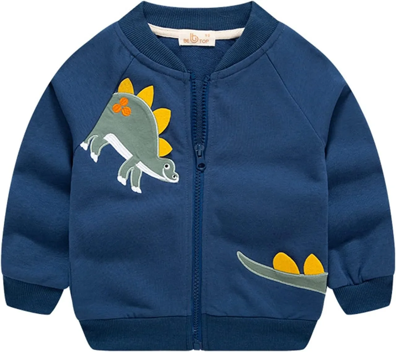 Toddler Baby Boys Fleece Warm Jacket Winter Print Cotton Dinosaur Long Sleeve Coat Jacket Kids Padded Jackets