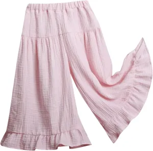 Toddler Cotton Wide Leg High-Waist Casual Palazzo Summer Pants Baby Long Soft Cotton Harem Pants
