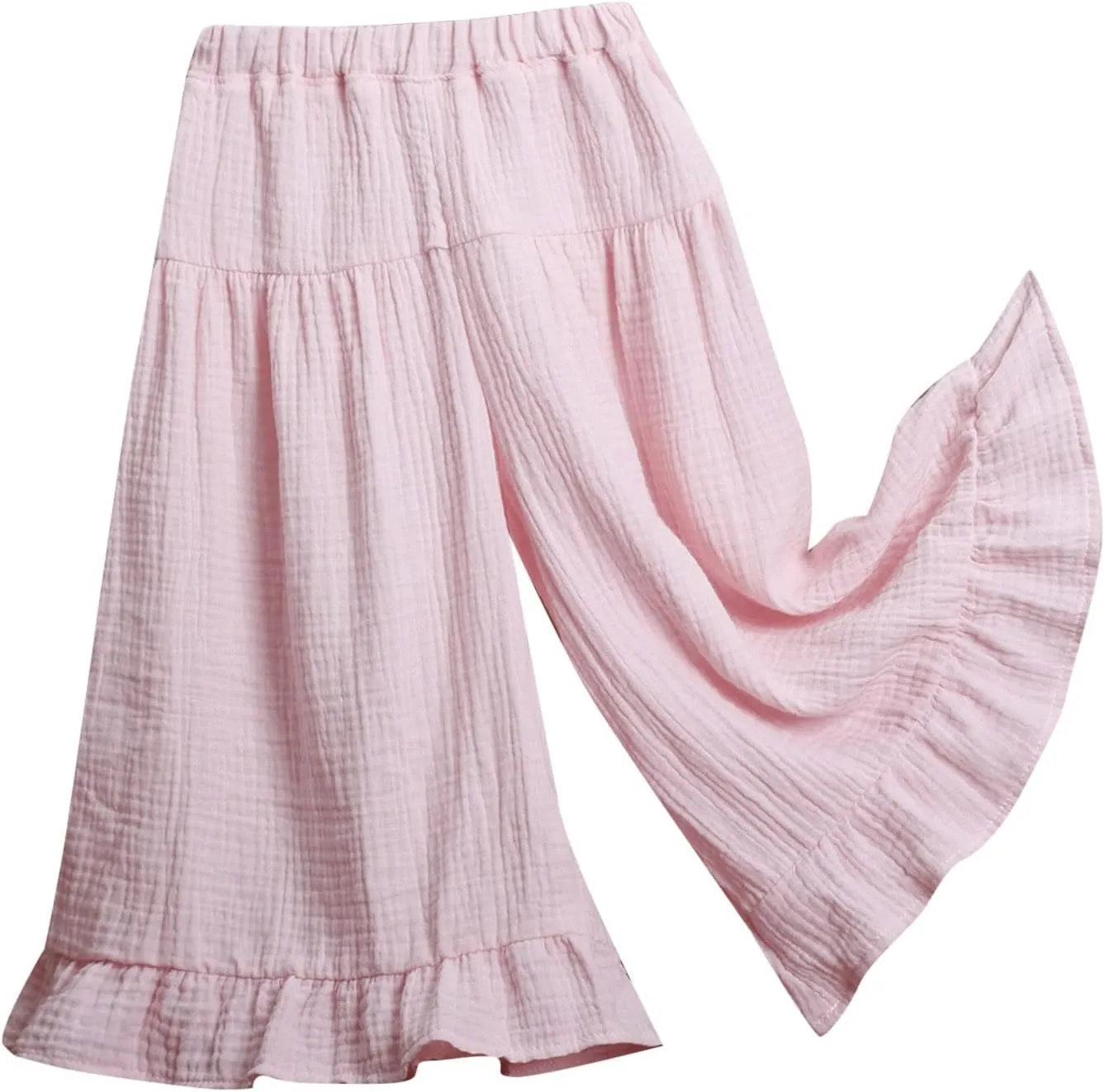 Toddler Cotton Wide Leg High-Waist Casual Palazzo Summer Pants Baby Long Soft Cotton Harem Pants