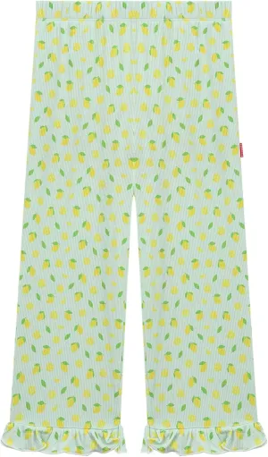 Toddler Girl Pants Soft Bamboo Viscose Casual Ruffle Wide Leg Trousers for Kids with Pockets