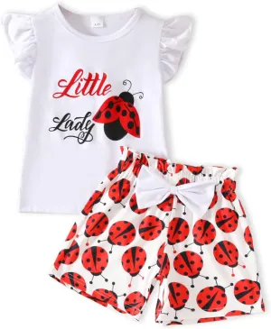 Toddler Kid Girl Clothes Classic Casual Letter Printed Soft Breathable Top Shorts 2PC Summer Outfit Set