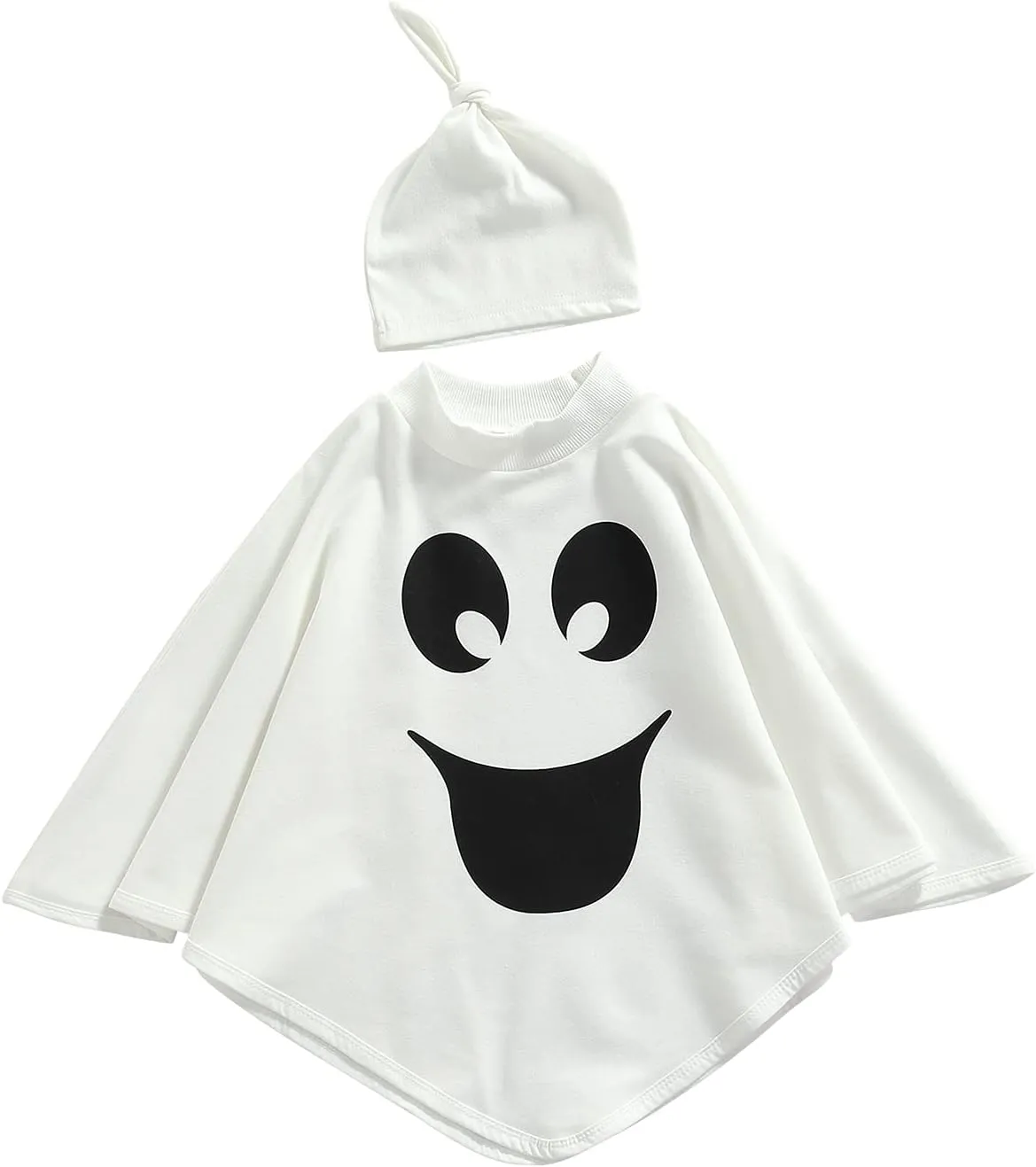 Toddler Kids Baby Girl Boy Halloween Costume Ghost Cloak Grimace Print Poncho Fancy Cape with Hat Cosplay Outfit