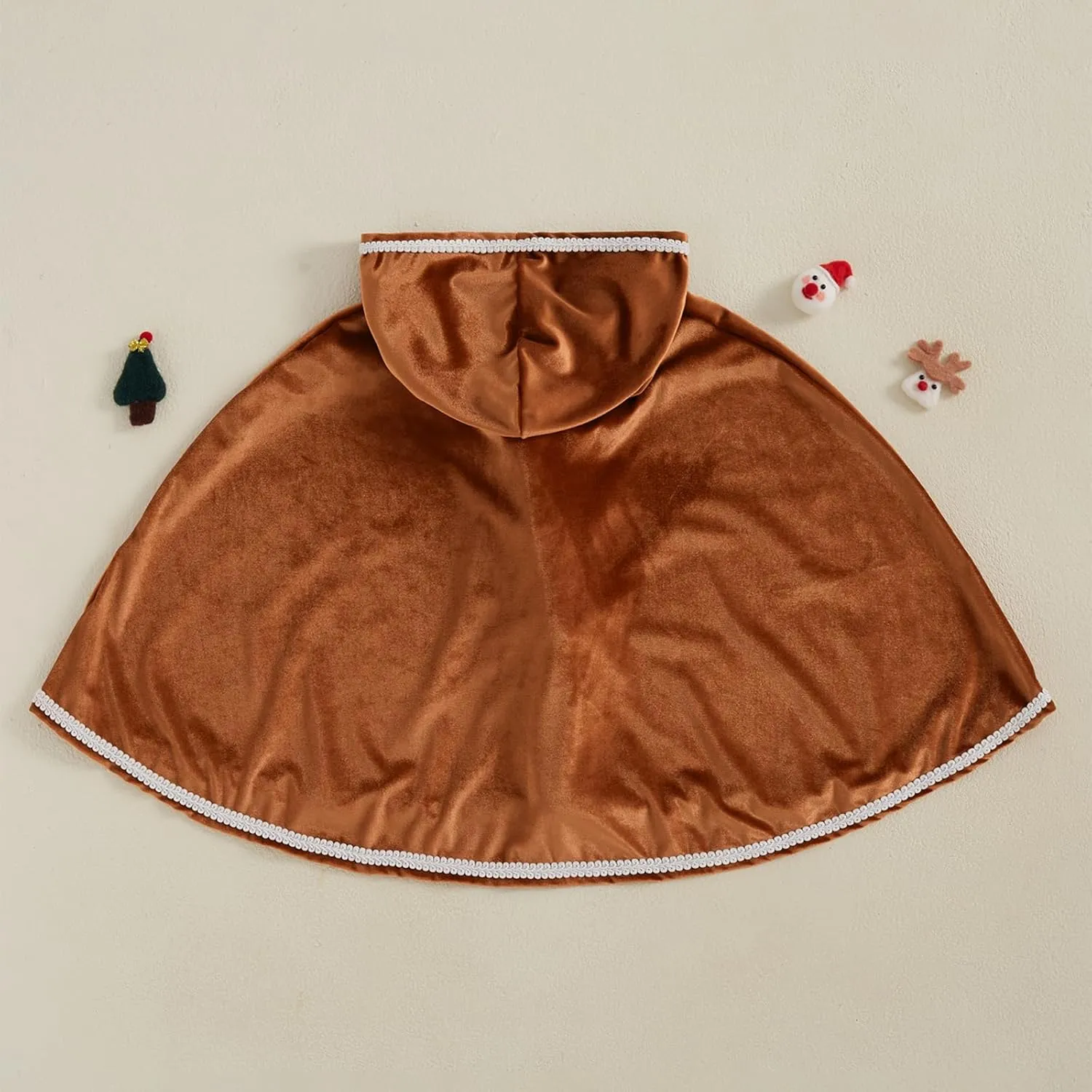 Toddler Kids Baby Girls Christmas Outfit Velvet Hooded Cloak Green Brown Cape Poncho Coat Jacket Winter Clothes