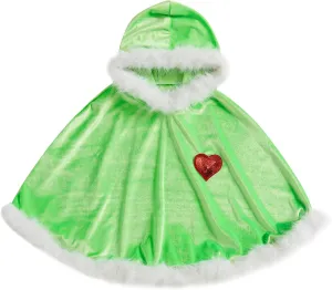 Toddler Kids Baby Girls Christmas Outfit Velvet Hooded Cloak Green Brown Cape Poncho Coat Jacket Winter Clothes