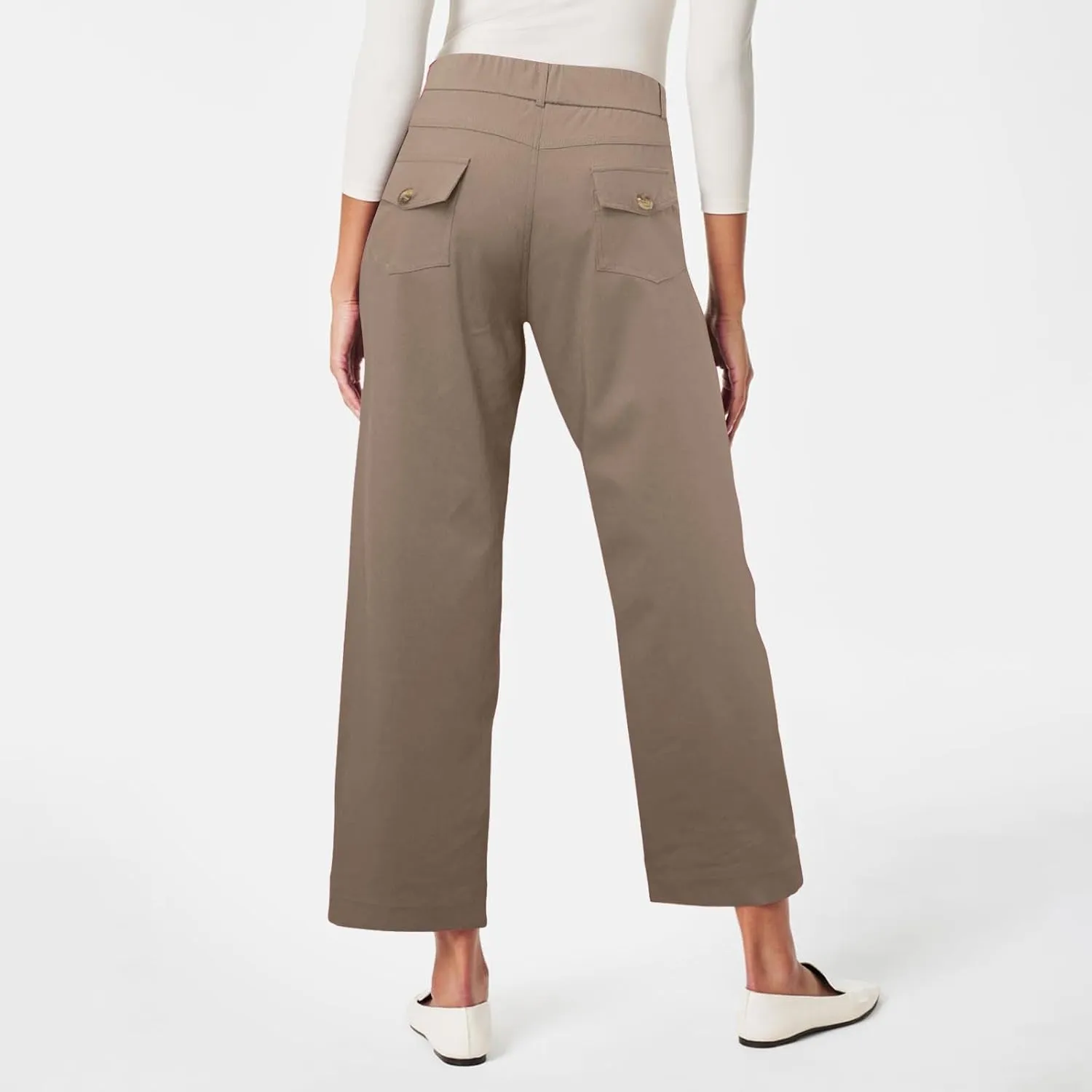 Trousers for Women Elastic Waist Plus Size Straight Wide Leg Pants High Waist Loose Fit Casual Elegant Palazzo Trousers