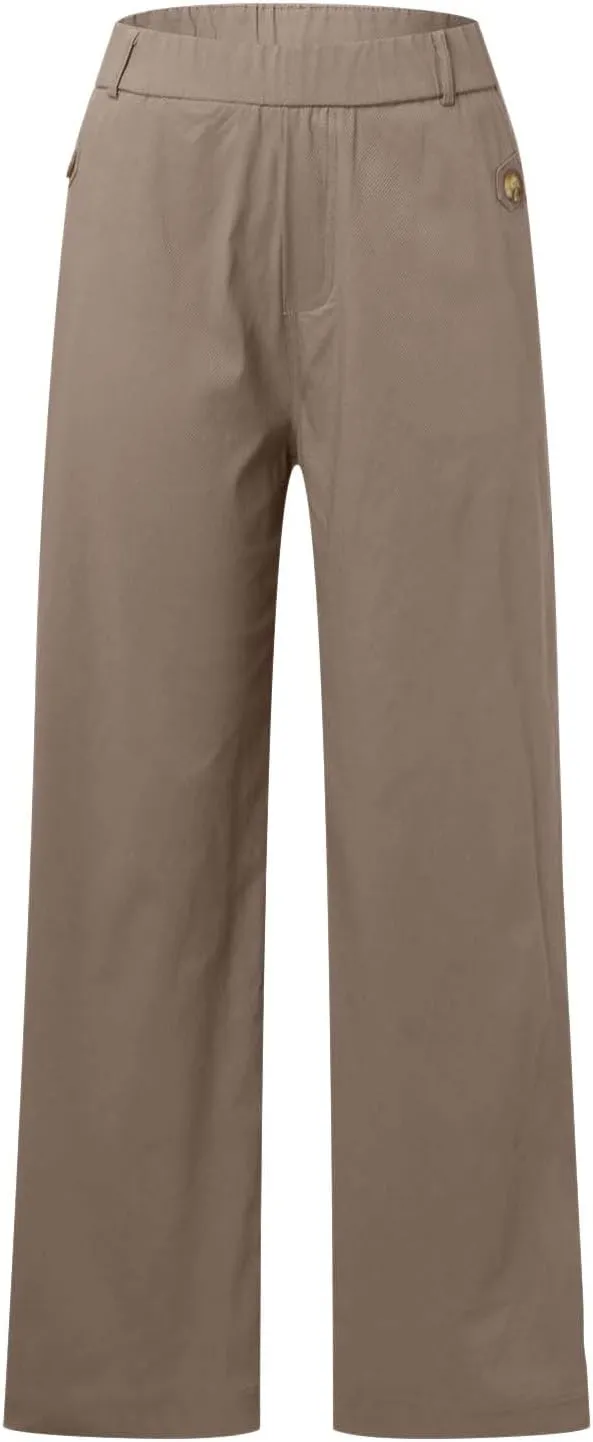 Trousers for Women Elastic Waist Plus Size Straight Wide Leg Pants High Waist Loose Fit Casual Elegant Palazzo Trousers