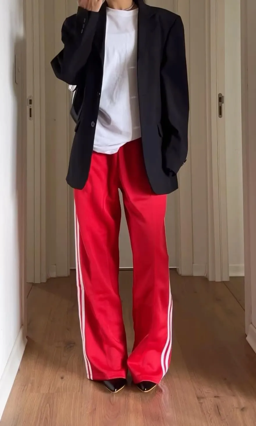 UAURORAO Women Y2k Track Pants Baggy Striped Joggers Sweatpants Elastic Waist Color Block Parachute Pants with Pockets