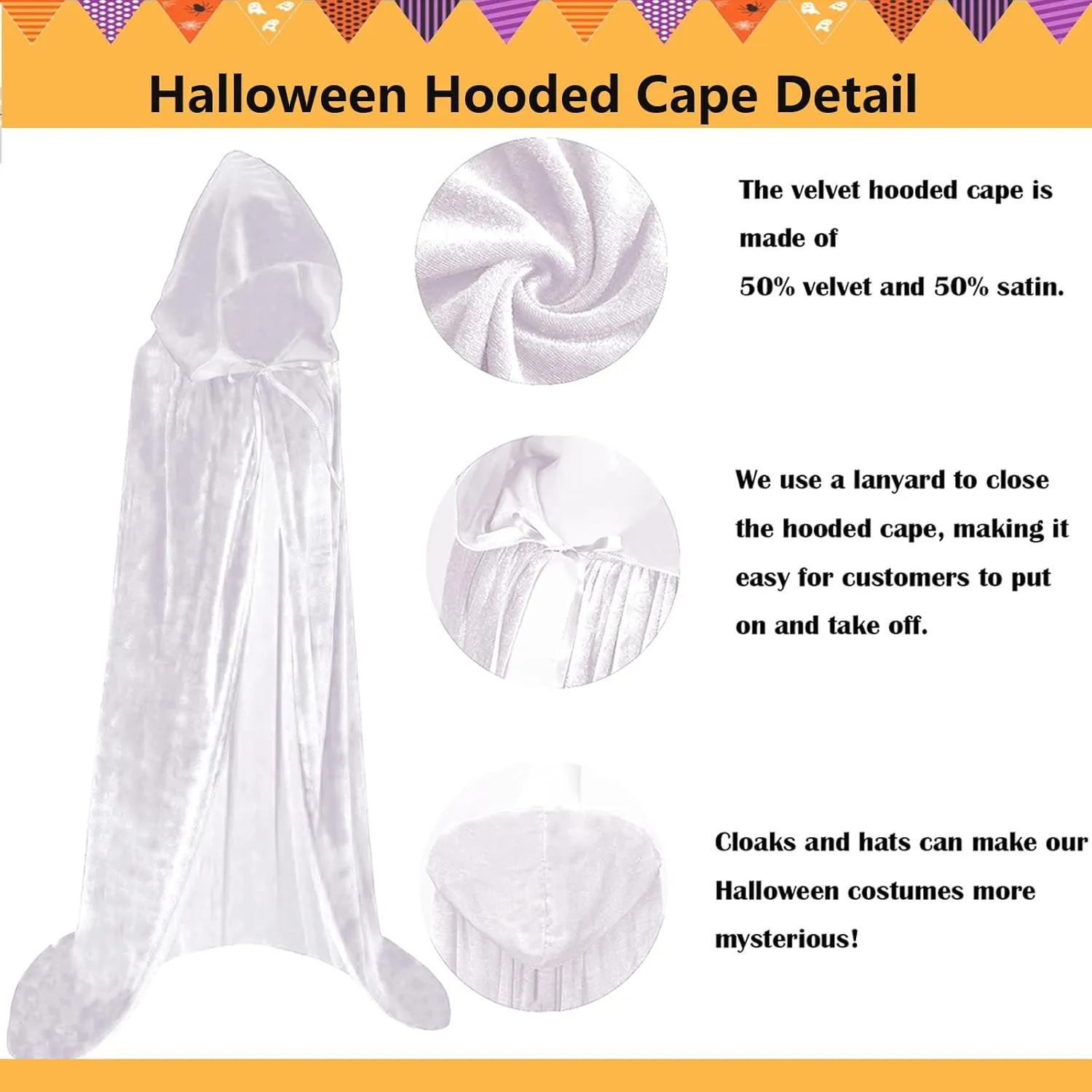 Unisex Adults Hooded Cloak Long Velvet Cape Halloween Cosplay Costumes