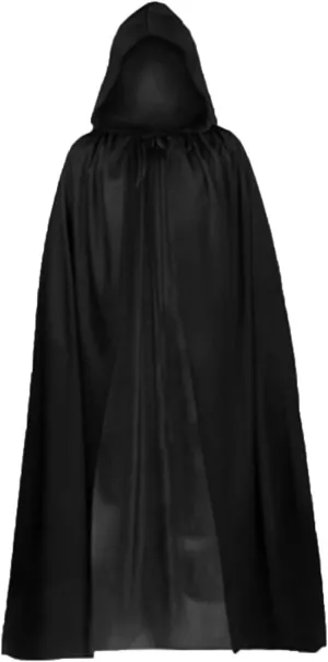 Unisex Gothic Hooded Cloak Medieval Drawstring Cape Renaissance Solid Robe Steampunk Coat Halloween Cosplay Costume