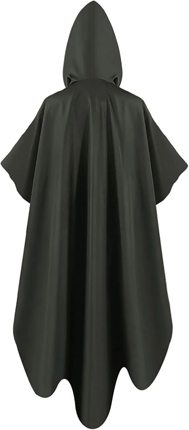 Unisex Hooded Cloak Cape Halloween Gothic Punk Style Hoodies Pullover Robe Vintage Loose Flowy Medieval Costume