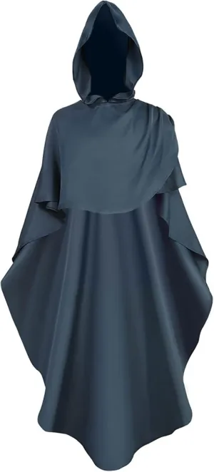 Unisex Hooded Cloak Cape Halloween Gothic Punk Style Hoodies Pullover Robe Vintage Loose Flowy Medieval Costume