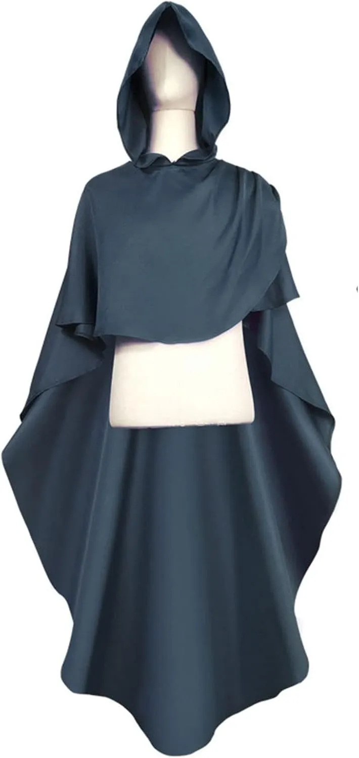 Unisex Hooded Cloak Cape Halloween Gothic Punk Style Hoodies Pullover Robe Vintage Loose Flowy Medieval Costume