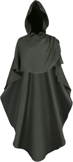 Unisex Hooded Cloak Cape Halloween Gothic Punk Style Hoodies Pullover Robe Vintage Loose Flowy Medieval Costume