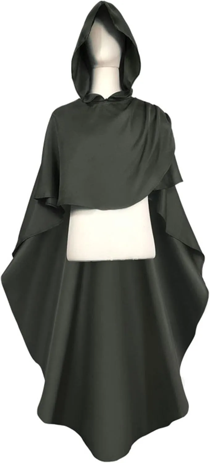 Unisex Hooded Cloak Cape Halloween Gothic Punk Style Hoodies Pullover Robe Vintage Loose Flowy Medieval Costume