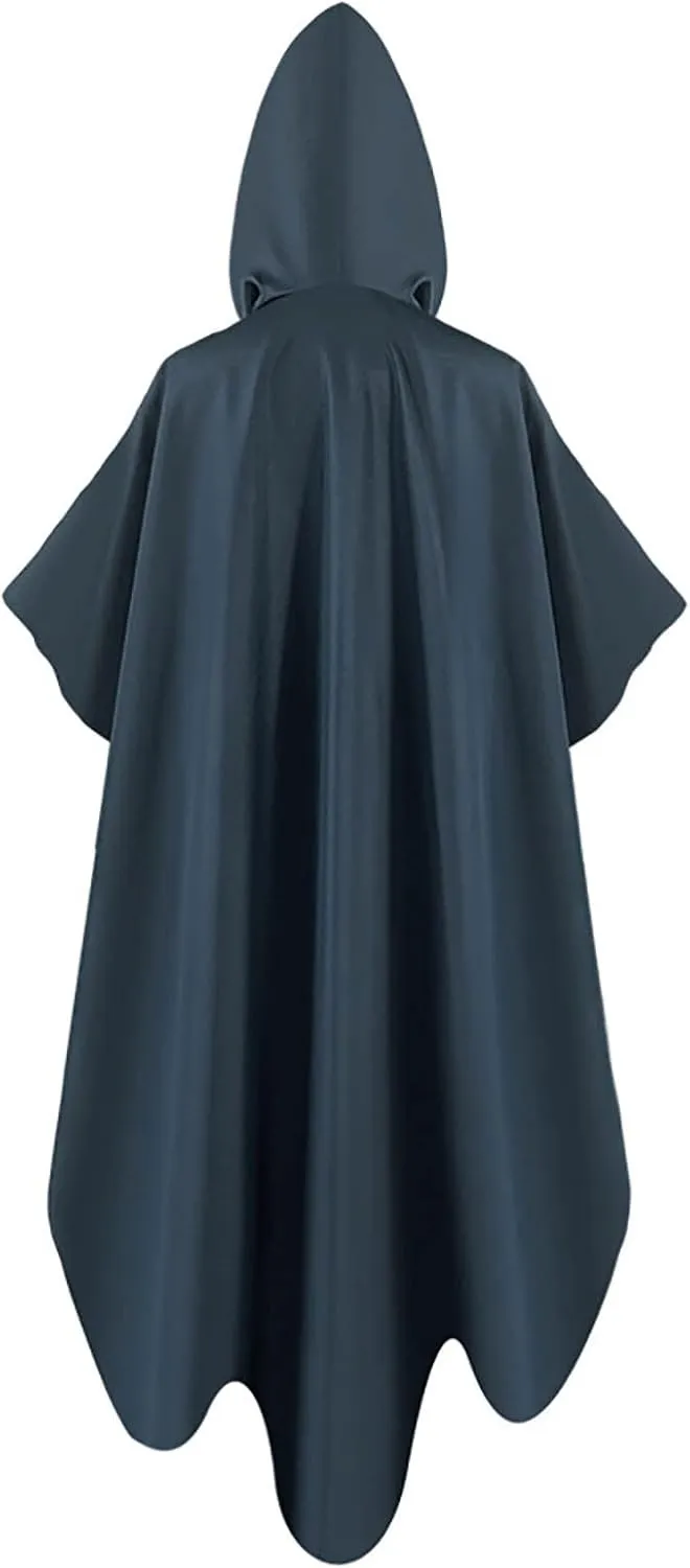 Unisex Hooded Cloak Cape Halloween Gothic Punk Style Hoodies Pullover Robe Vintage Loose Flowy Medieval Costume