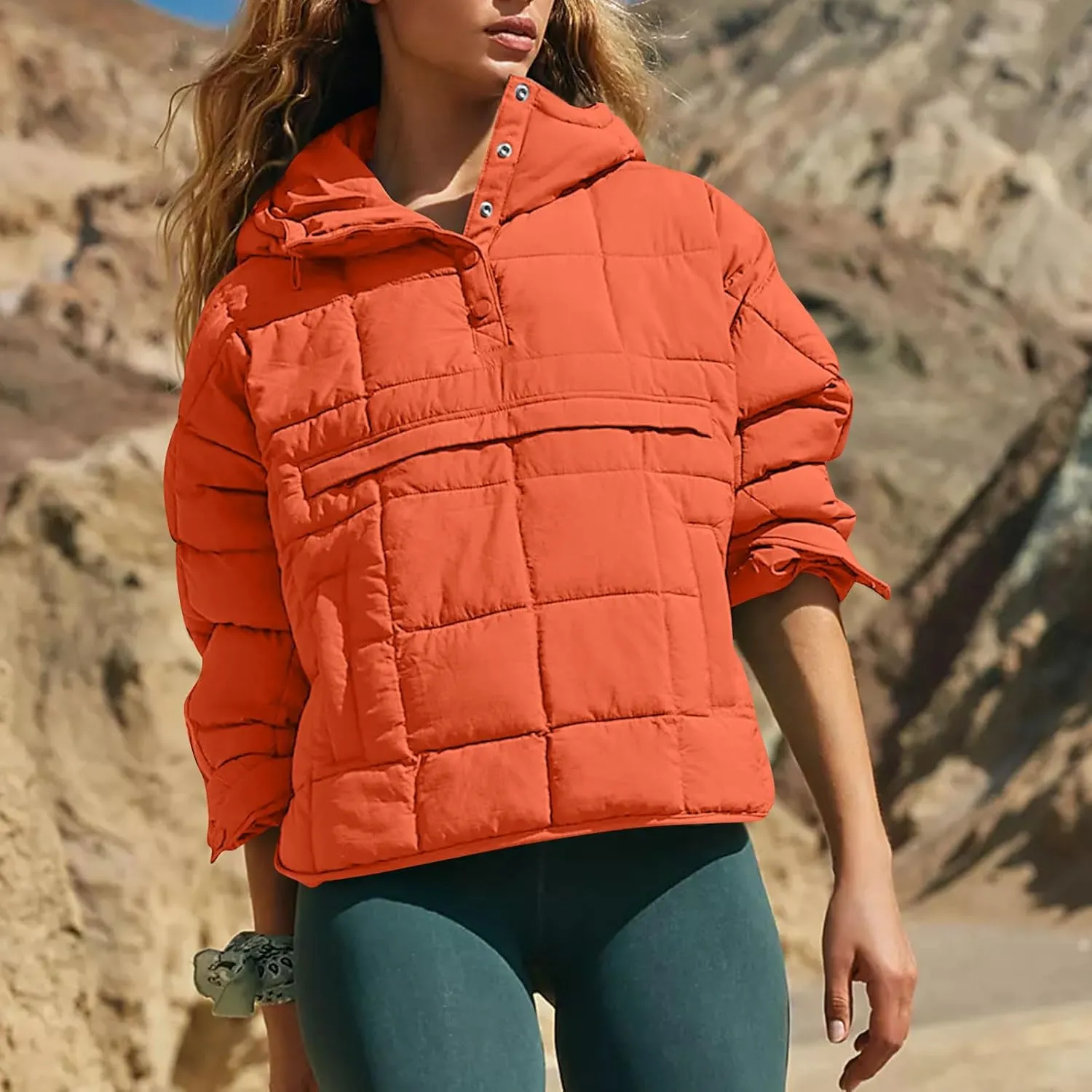 UOFOCO Womens Puffer Jacket with Hood Winter Packable Pullover Down Jackets Winter Quilted Jacket Coats for Women 2024