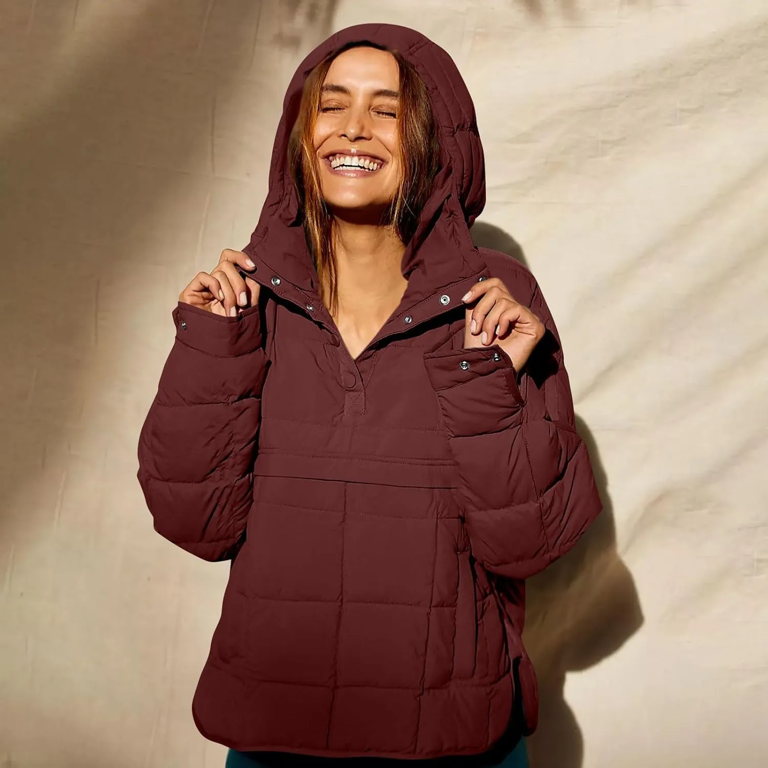 UOFOCO Womens Puffer Jacket with Hood Winter Packable Pullover Down Jackets Winter Quilted Jacket Coats for Women 2024