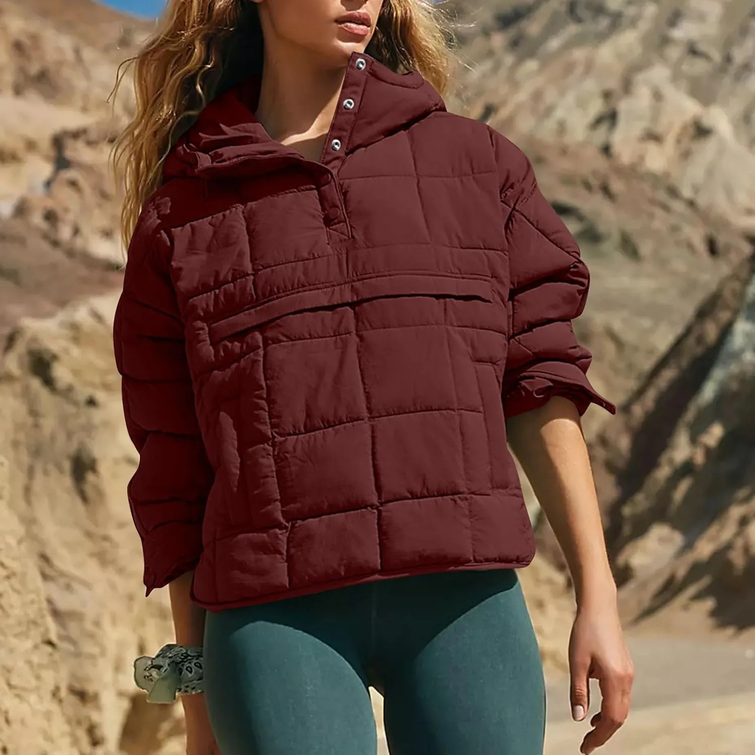 UOFOCO Womens Puffer Jacket with Hood Winter Packable Pullover Down Jackets Winter Quilted Jacket Coats for Women 2024