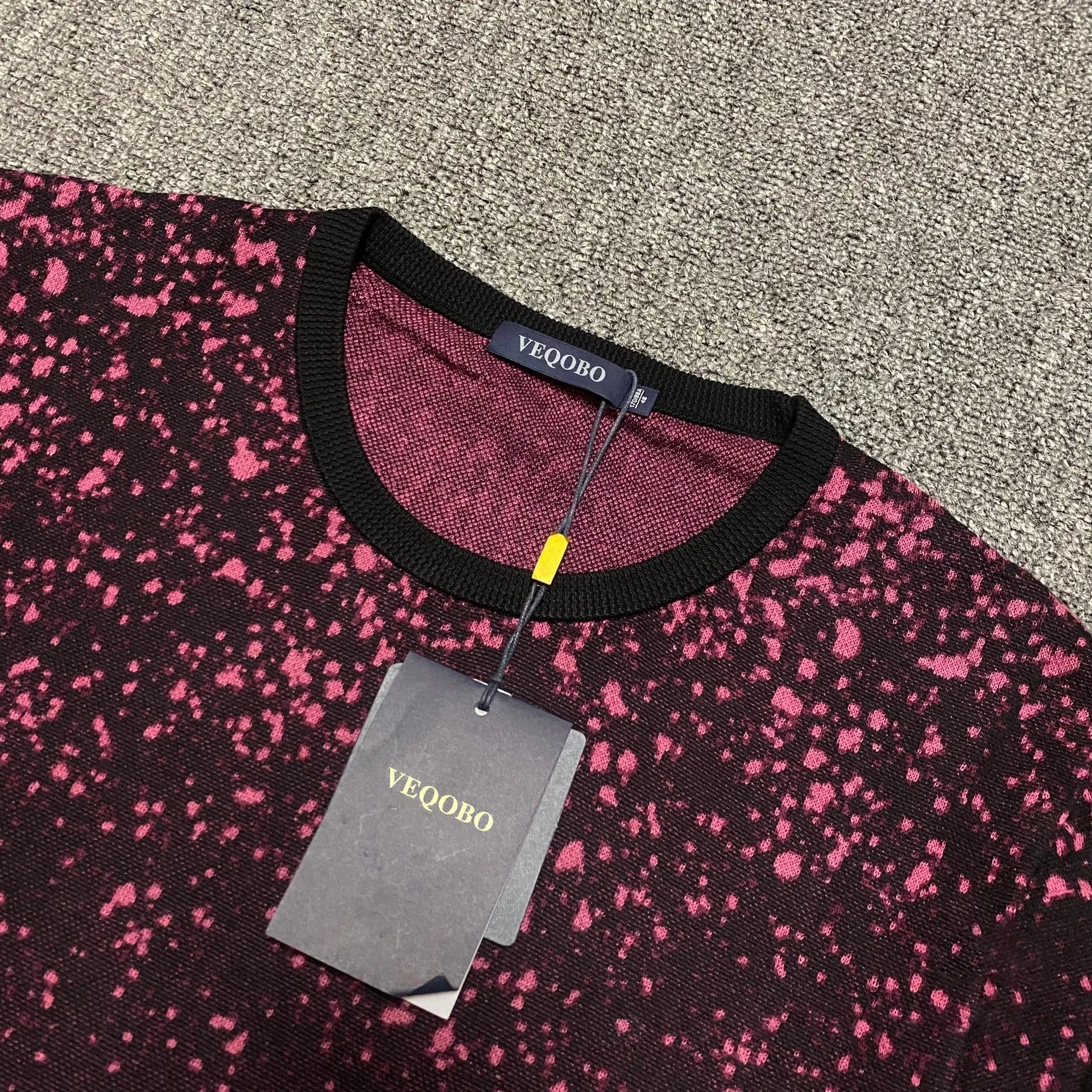 VEQOBO T-shirt, Rain Print, Comfortable Short Sleeve T-Shirt
