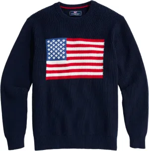vineyard vines Men's American Flag Crew Sweater