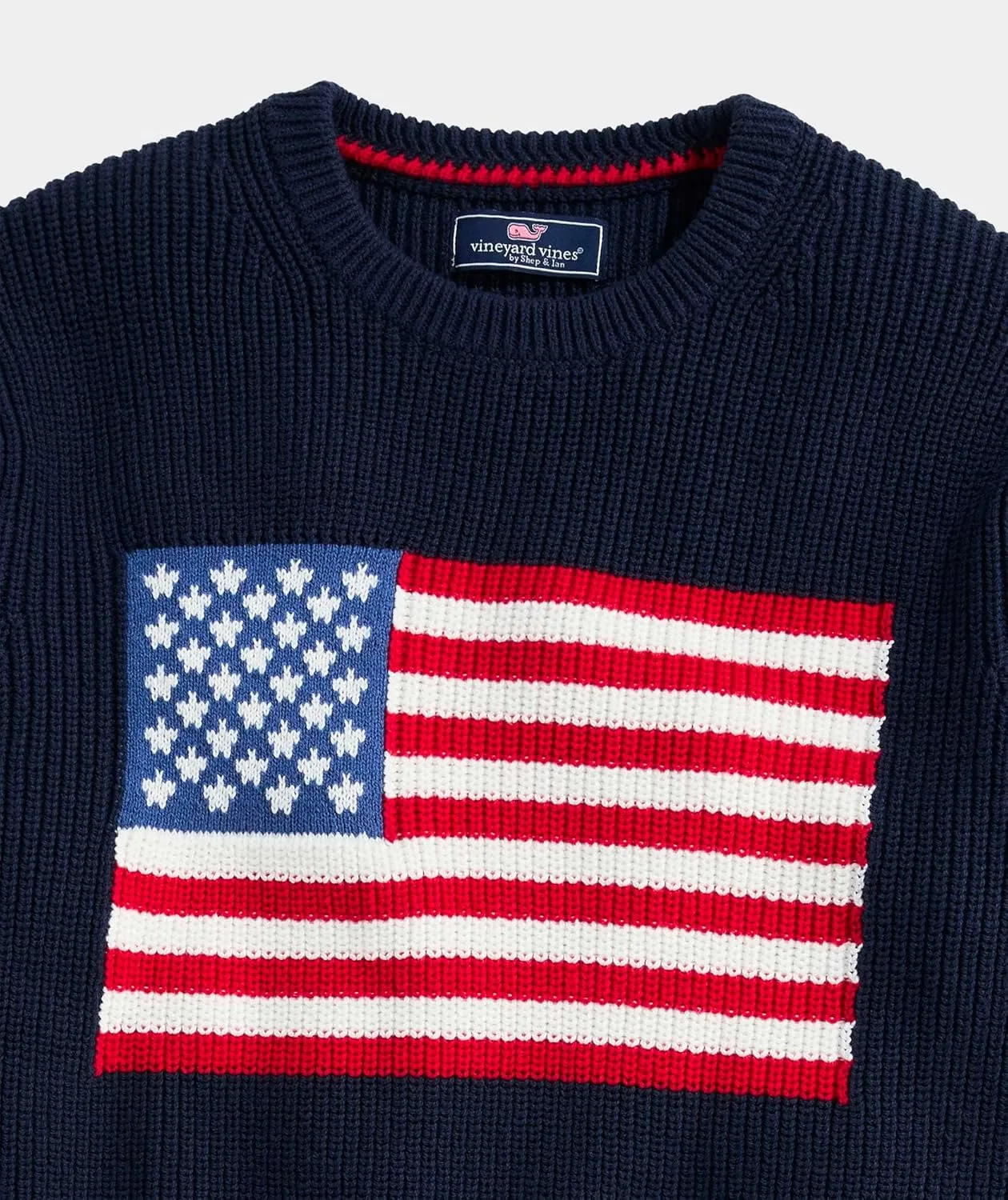 vineyard vines Men's American Flag Crew Sweater