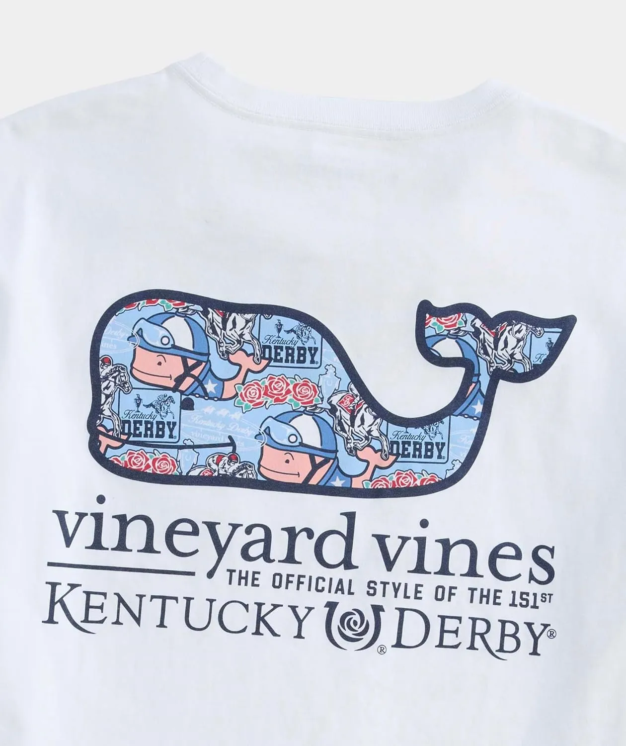 vineyard vines Men's Kentucky Derby Sticker Whale Fill Short-Sleeve Pocket Tee