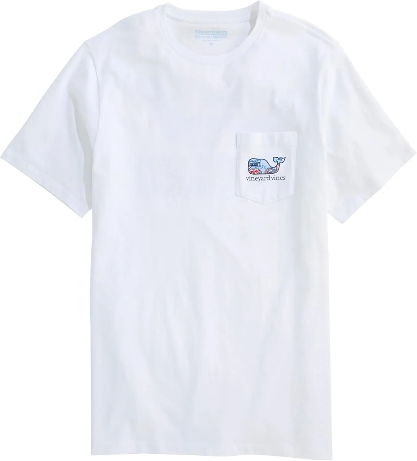 vineyard vines Men's Kentucky Derby Sticker Whale Fill Short-Sleeve Pocket Tee