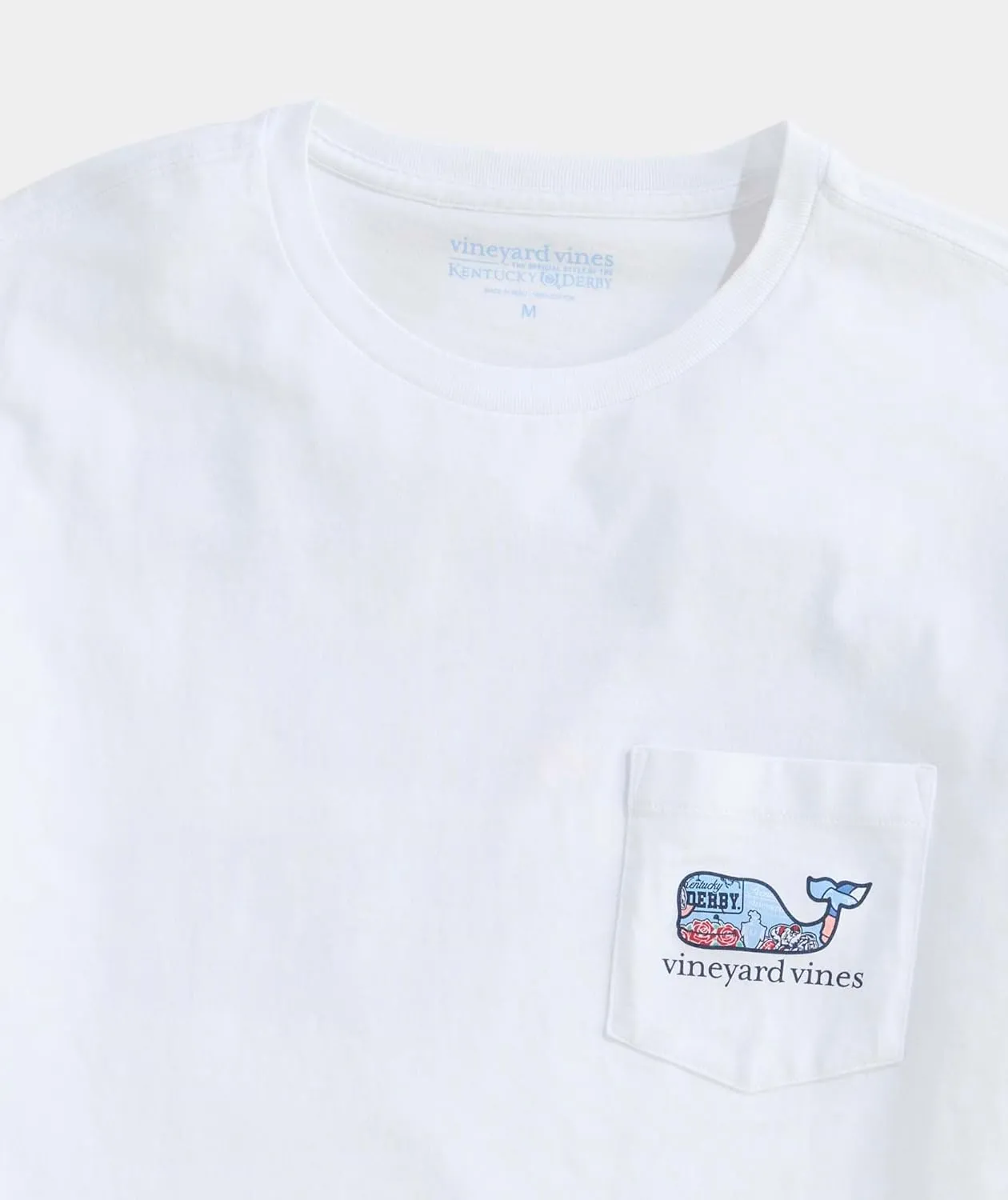 vineyard vines Men's Kentucky Derby Sticker Whale Fill Short-Sleeve Pocket Tee