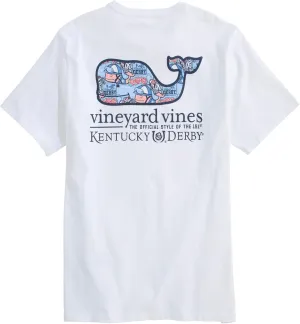 vineyard vines Men's Kentucky Derby Sticker Whale Fill Short-Sleeve Pocket Tee