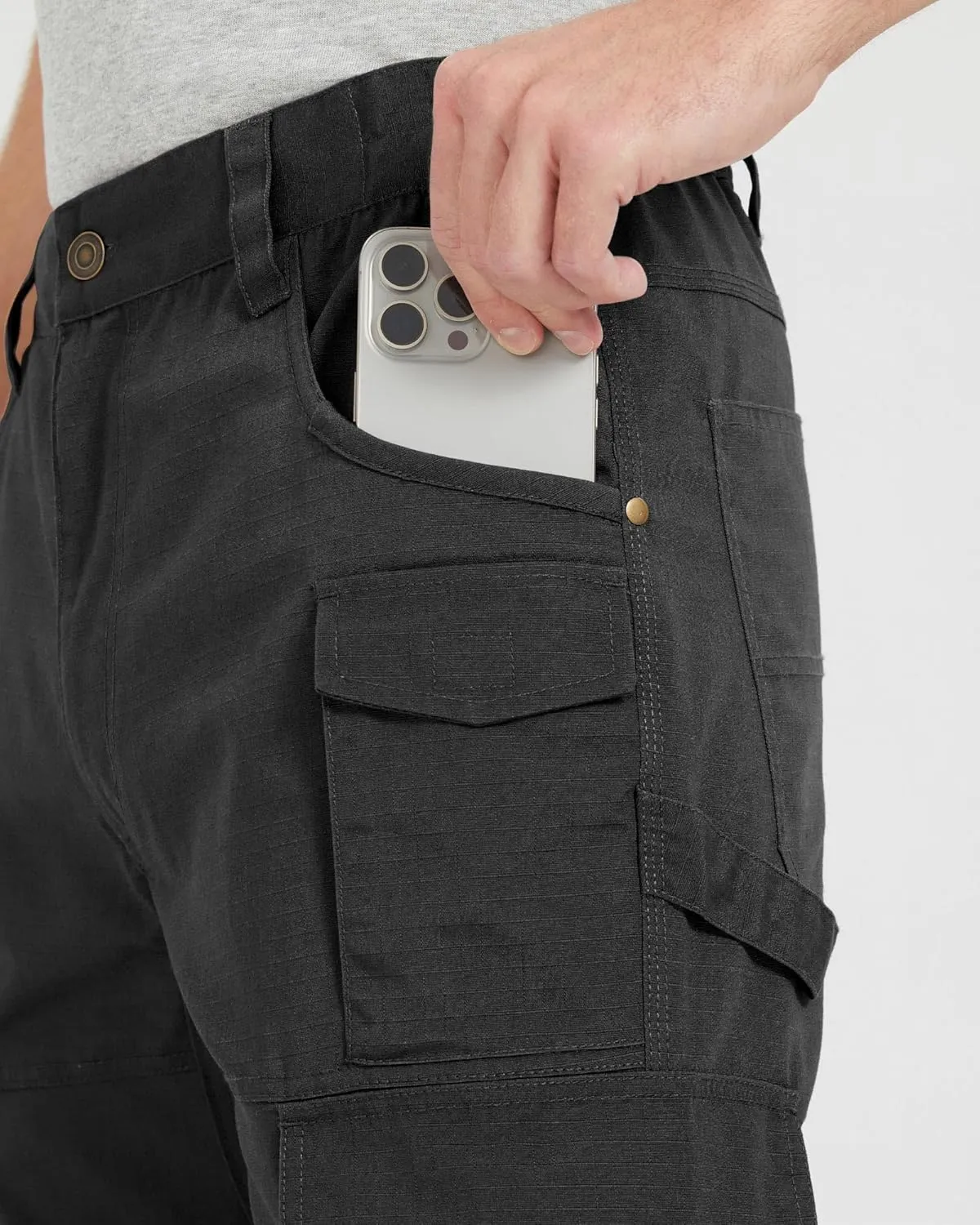 wantdo Men's Work Pants Stretch Flex Utility Cargo Tactical Pants for Men Lightweight Outdoor Hiking Pants