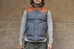 Warehouse X Rocky Mountain Indigo Chambray Down Vest