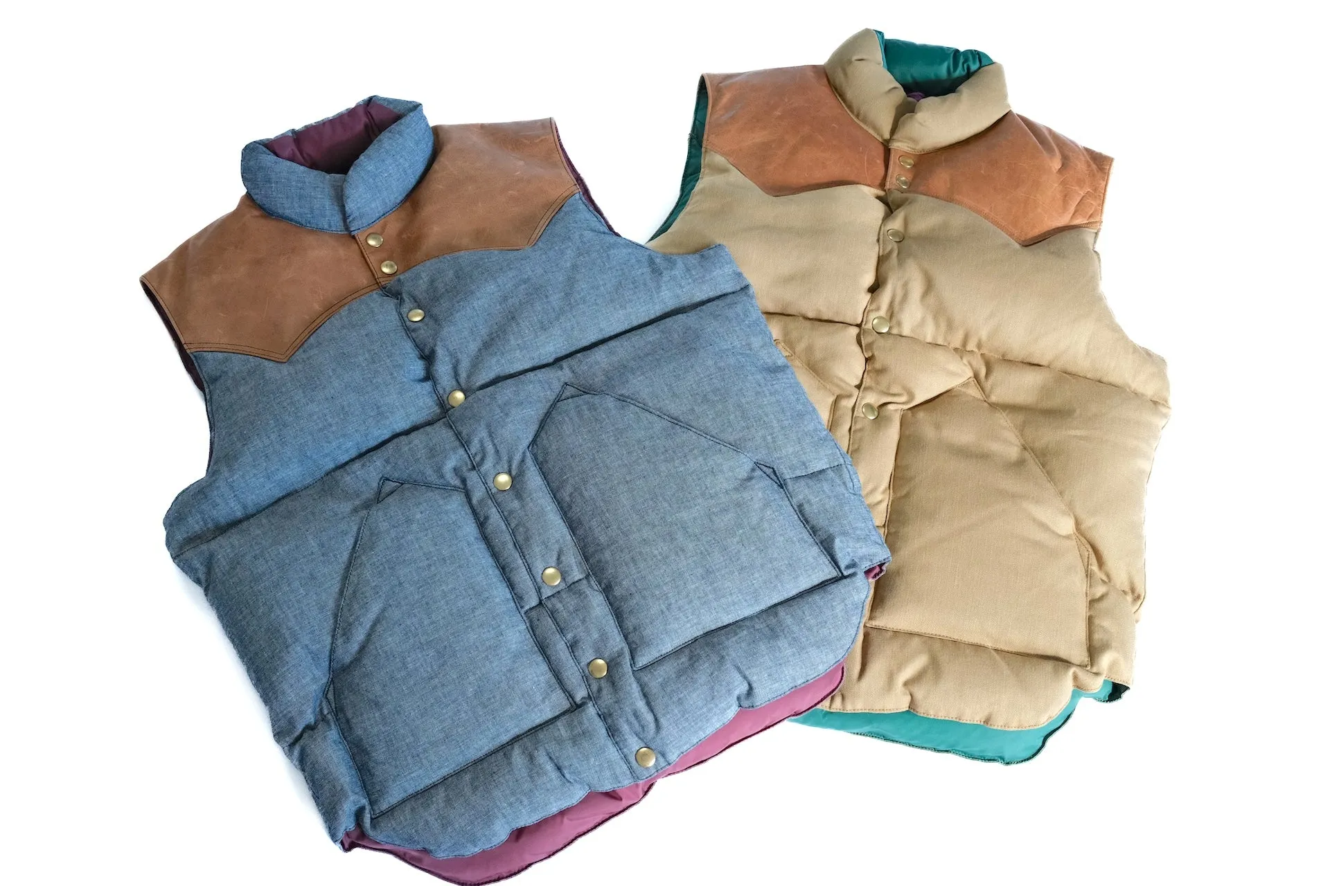 Warehouse X Rocky Mountain Indigo Chambray Down Vest