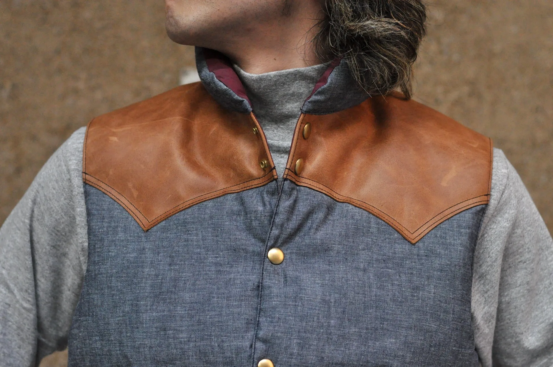 Warehouse X Rocky Mountain Indigo Chambray Down Vest
