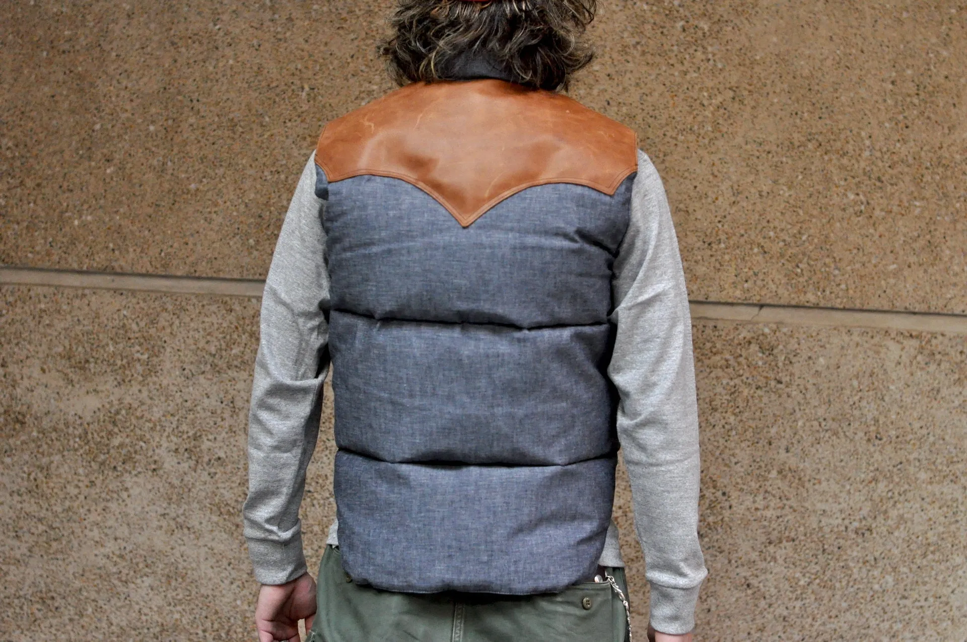 Warehouse X Rocky Mountain Indigo Chambray Down Vest