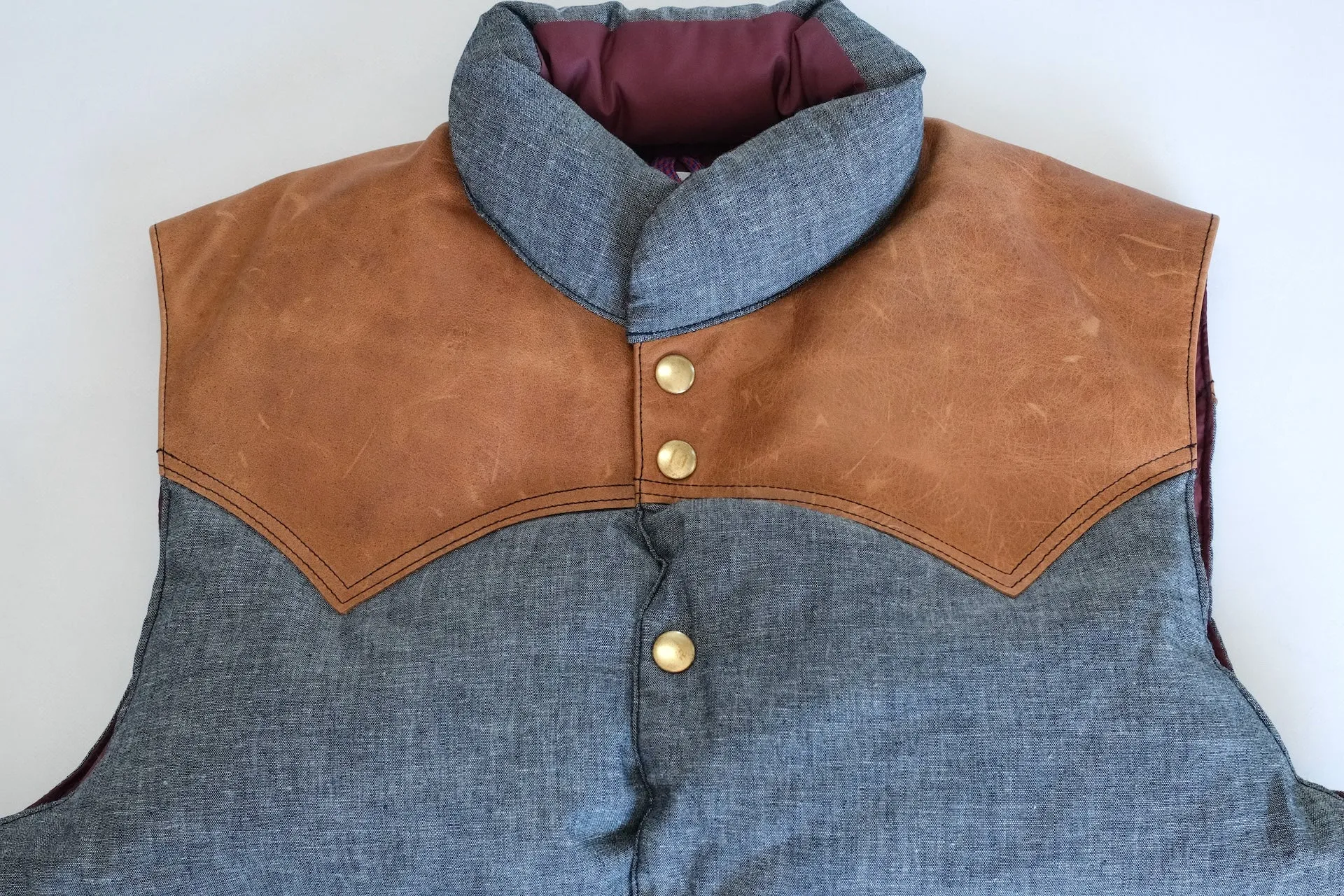 Warehouse X Rocky Mountain Indigo Chambray Down Vest