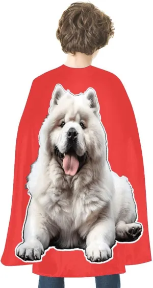 White Chow Chow Halloween Cape Christmas Cloak Cosplay Costume Party Cape for Women Men