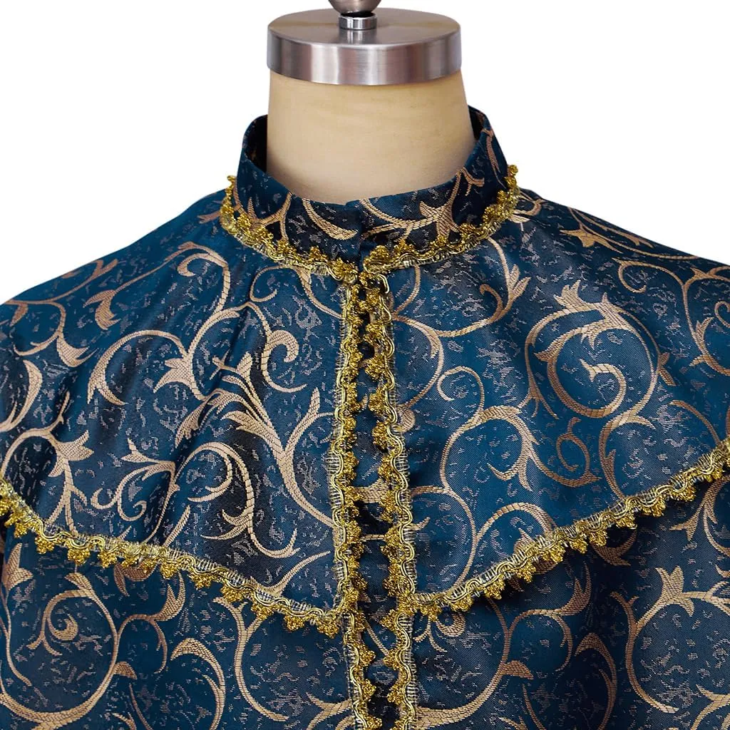 Willyacos Medieval Renaissance Noble Costume Cape Tudor King Costume Festive Cloak Cape Victorian Prince Costume Outfit Adult