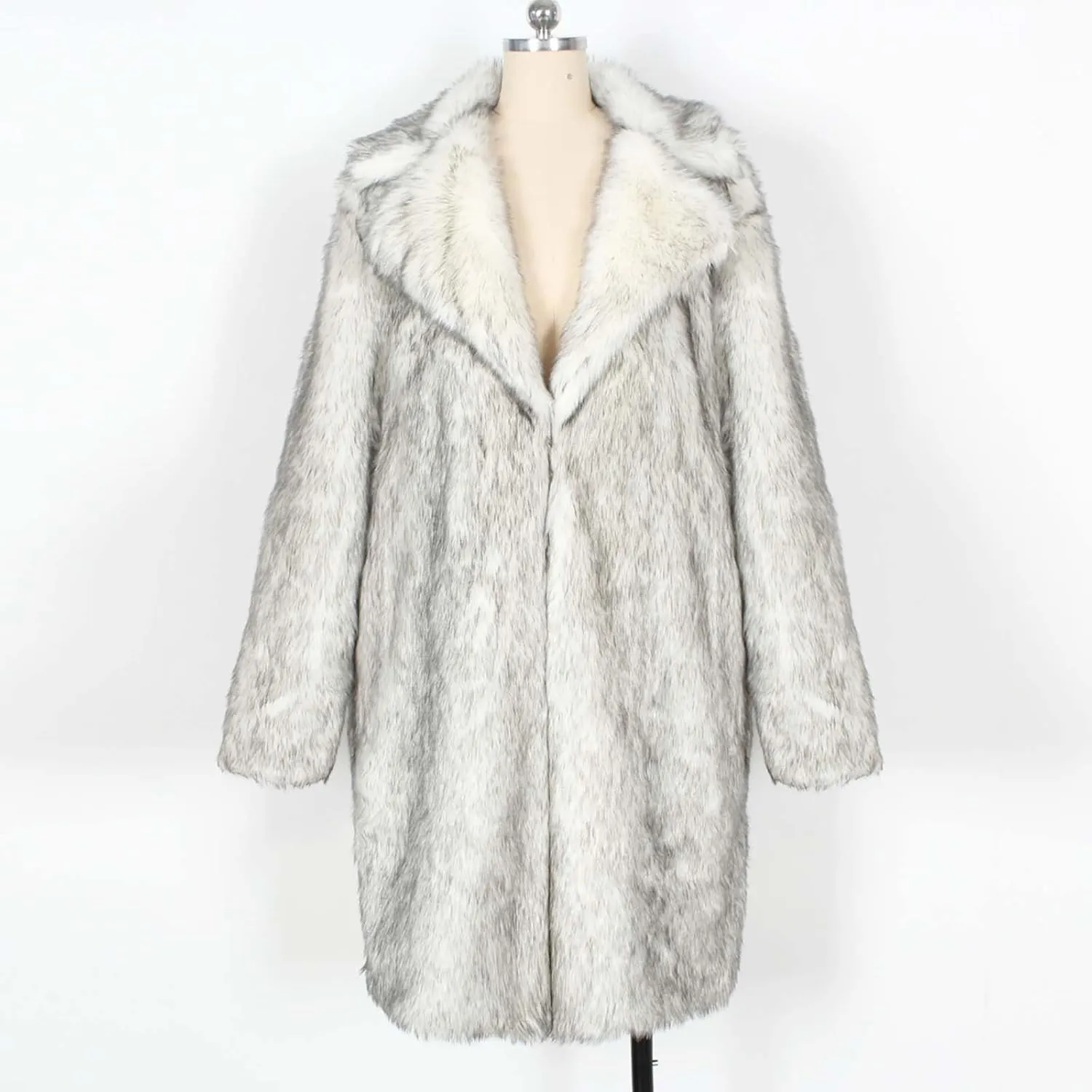 Winter Coats for Women Long Faux Fur Cardigan Leopard Print Fuzzy Jacket Fleece Trench Coat Elegant Cardigan Coat