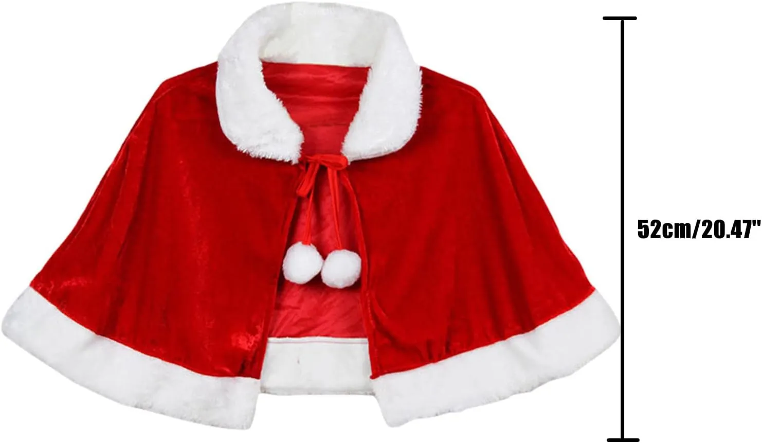 wodceeke Christmas Velvet Shawl Cloak Cape Mrs Santa Claus Cape Robe Xmas Party Cosplay Costume Poncho Coat