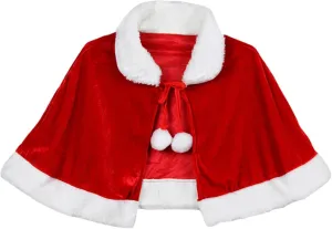 wodceeke Christmas Velvet Shawl Cloak Cape Mrs Santa Claus Cape Robe Xmas Party Cosplay Costume Poncho Coat