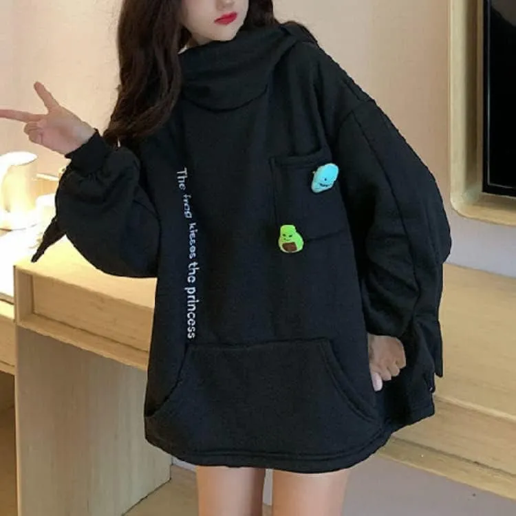Women Cute Shark Hoodies Zip up Hoodie Over Face Oversized Kawaii Frog Anime Hooded Pullover Sweatshirts Funny Clothes